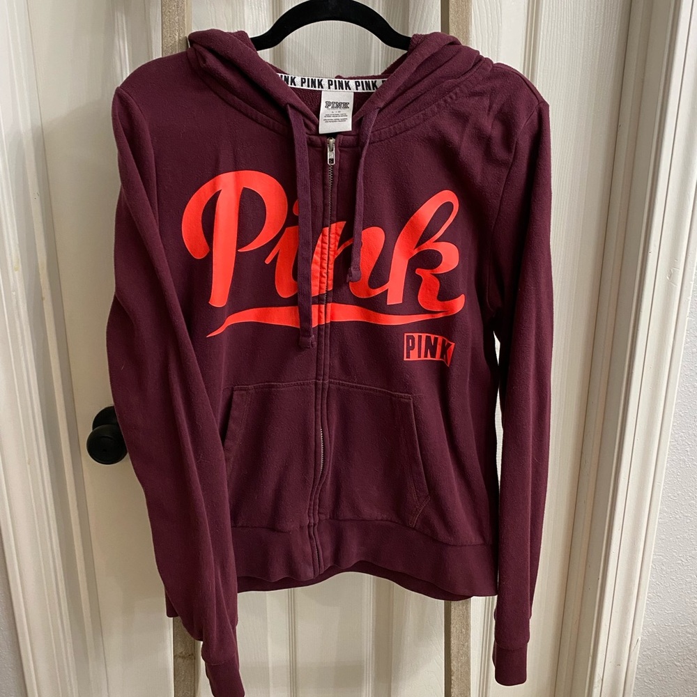 PINK full zip hoodie sweatshirt